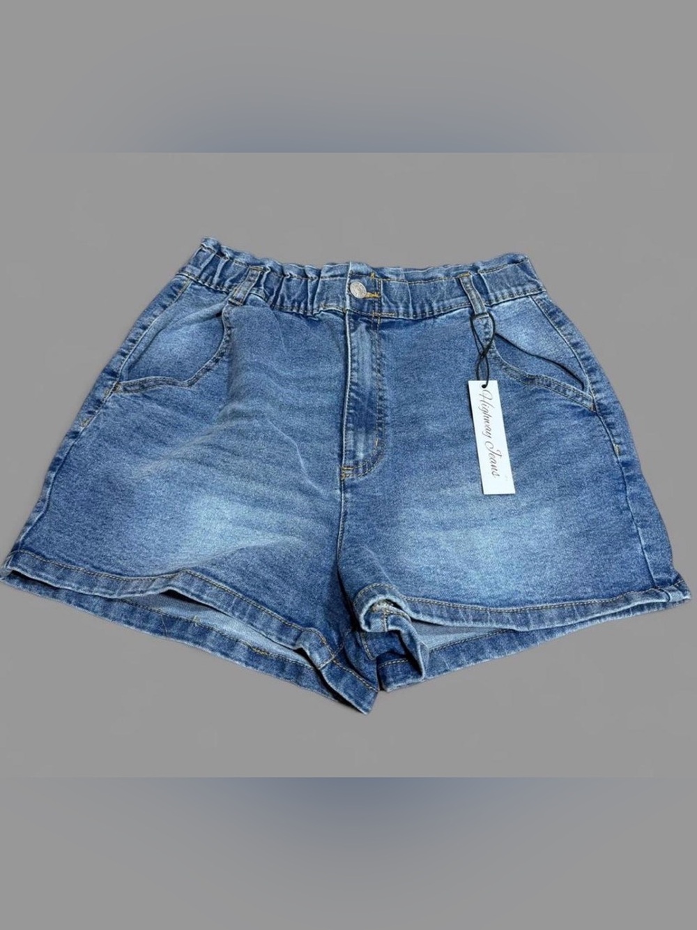 Highway Jeans Washed Blue Denim Shorts